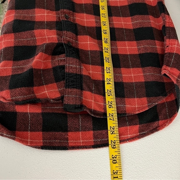 J.Crew Men's Flannel Shirt Size Large Red Plaid Long Sleeve Top Pocket Button Up - Picture 11 of 11